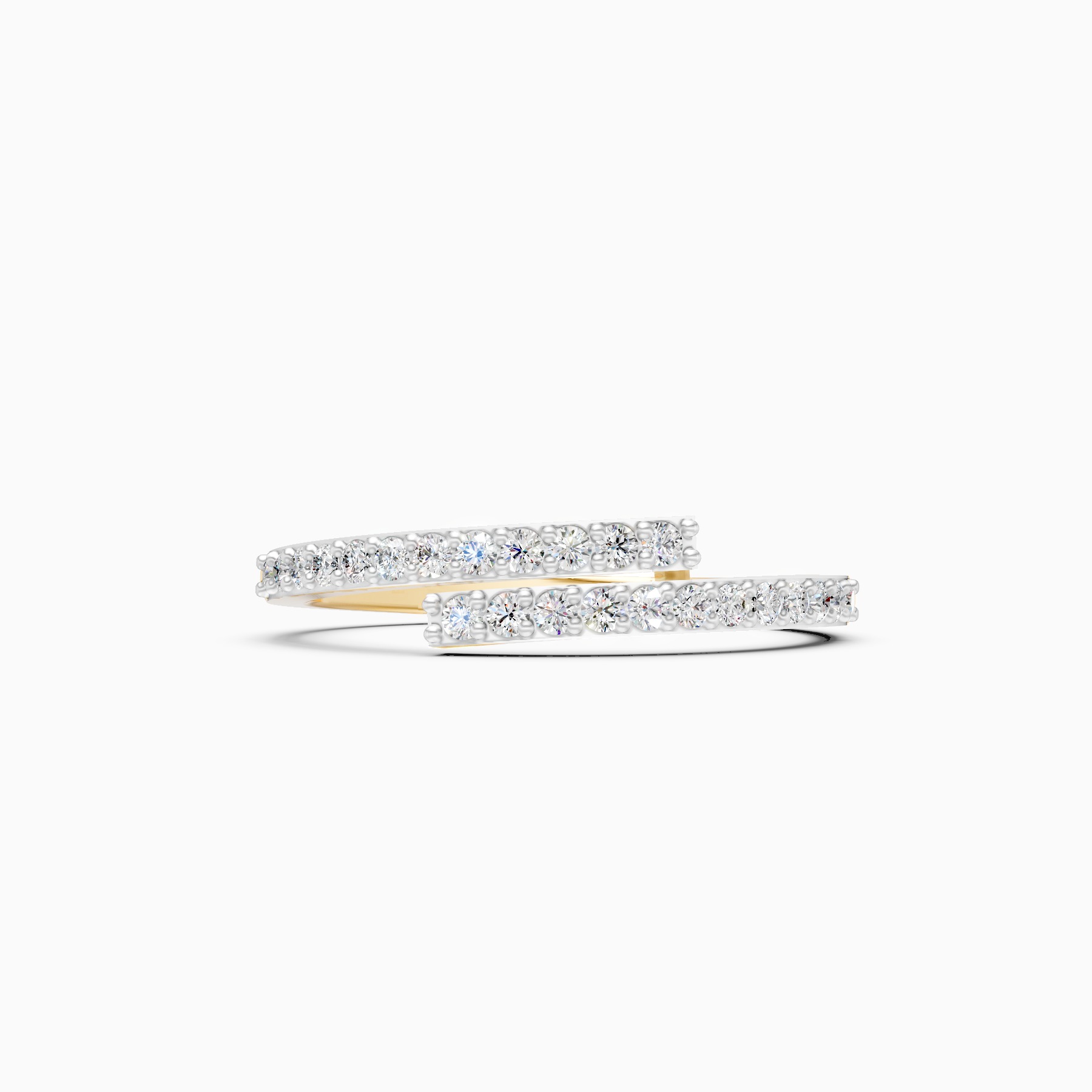 Double Row Diamond Band Ring in Rose Gold
